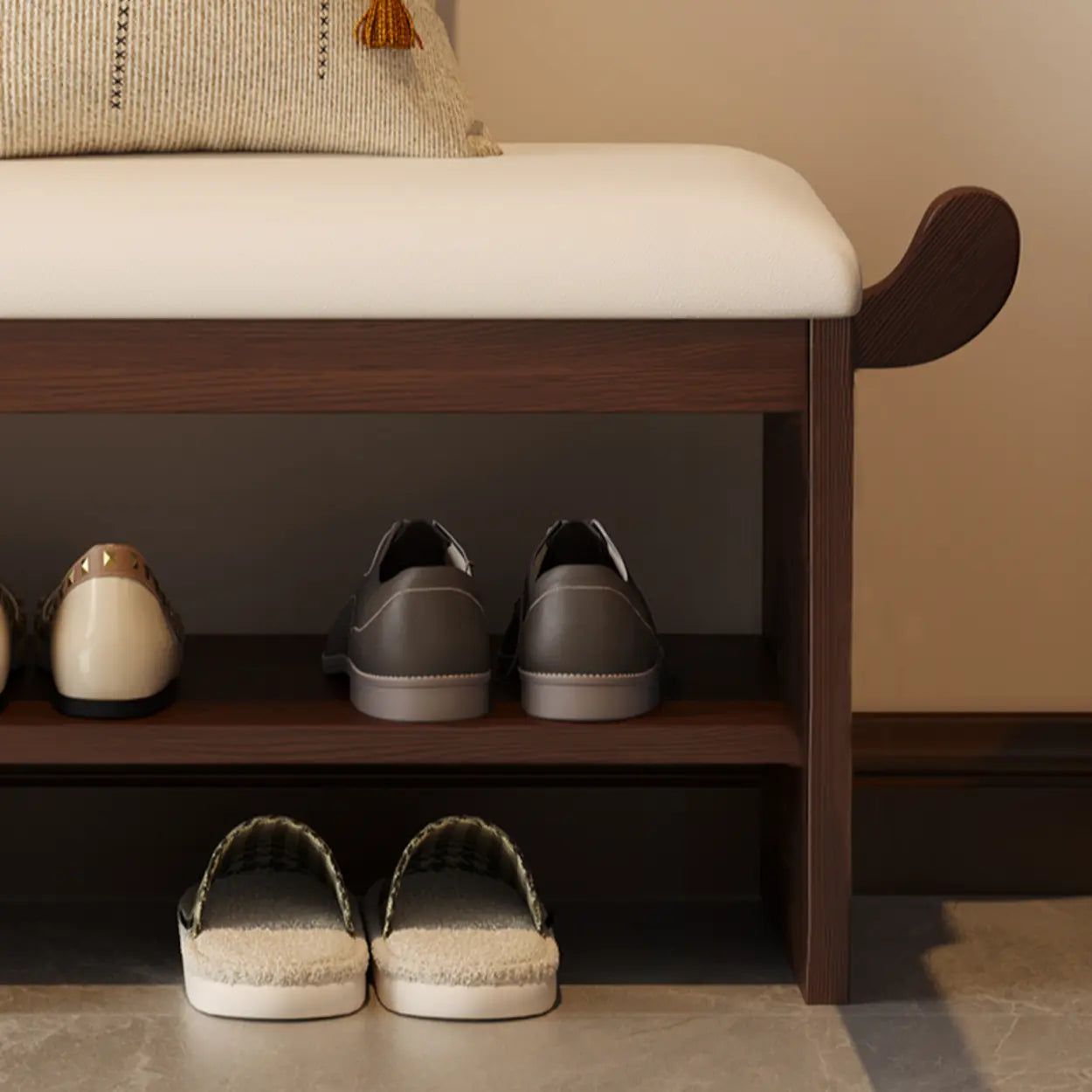 Dog-Shaped Entryway Shoe Bench with Storage