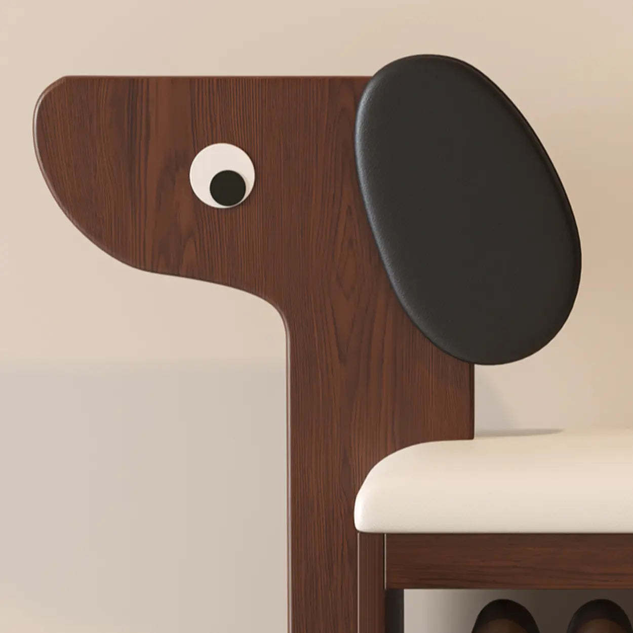 Dog-Shaped Entryway Shoe Bench with Storage