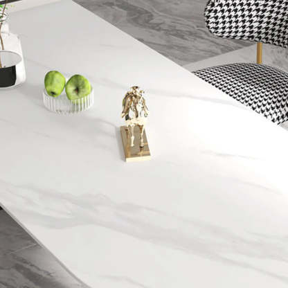 Double Pedestal Oval White Sintered Stone Console Table — White / White