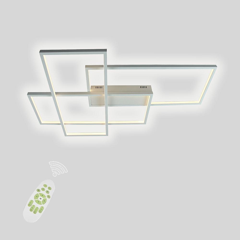 Rectangular Hybrid Modern Flush Mount Ceiling Light With 1 Central LED Light-Lighom