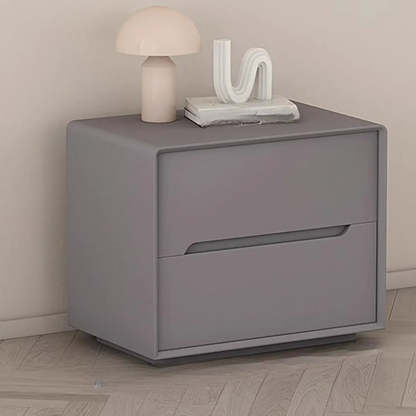 Rectangular Cream Wood Functional Nightstand with Drawer — Cream