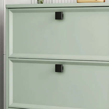 Adjustable Gray Wood Drop-Front Entryway Shoe Cabinet — White