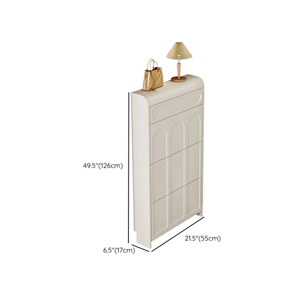 Drop-Front Wall-Mounted White Shoe Storage