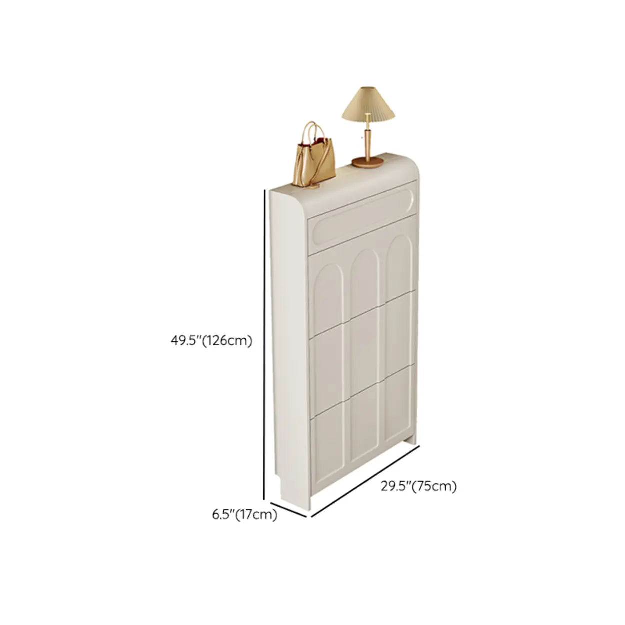 Drop-Front Wall-Mounted White Shoe Storage