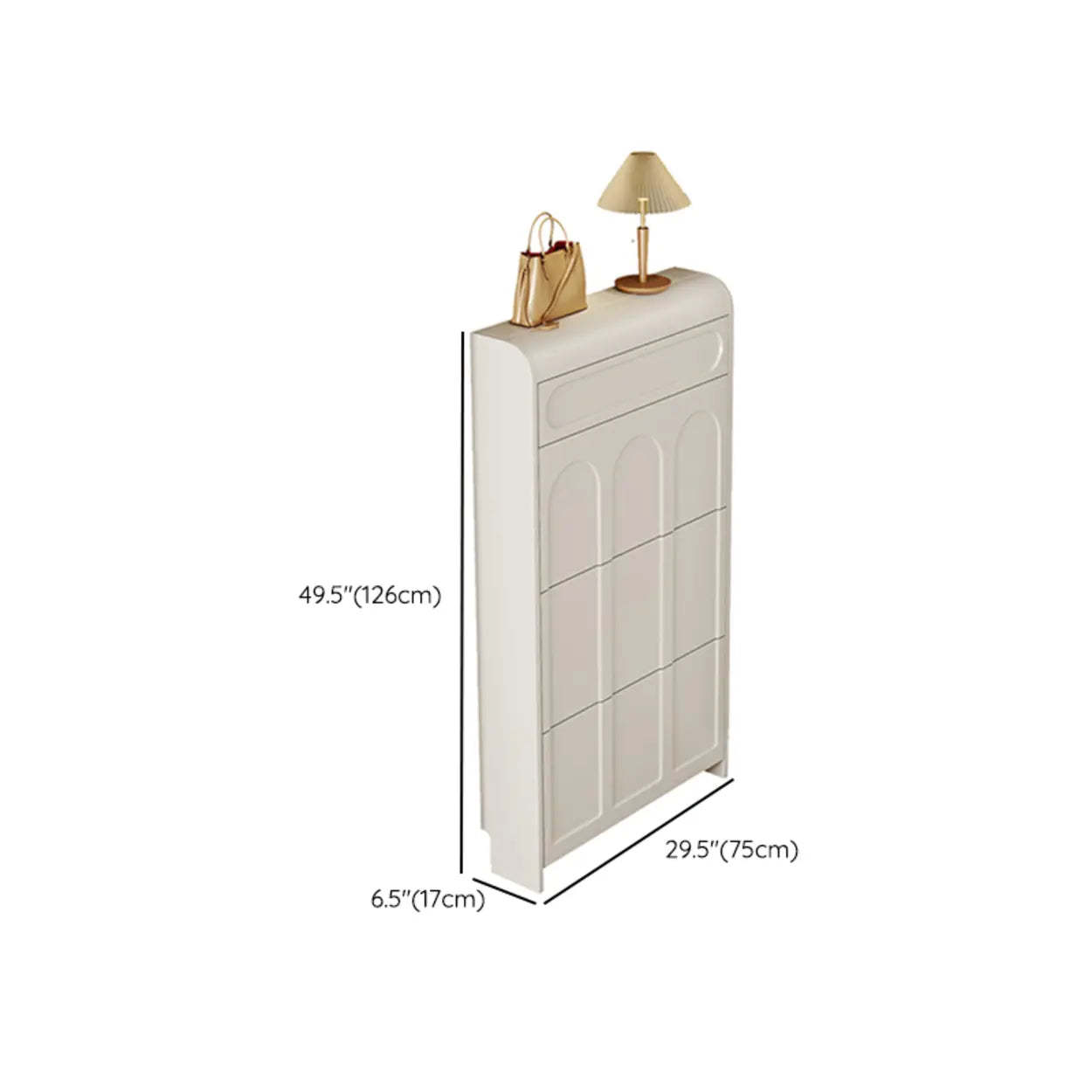 Drop-Front Wall-Mounted White Shoe Storage