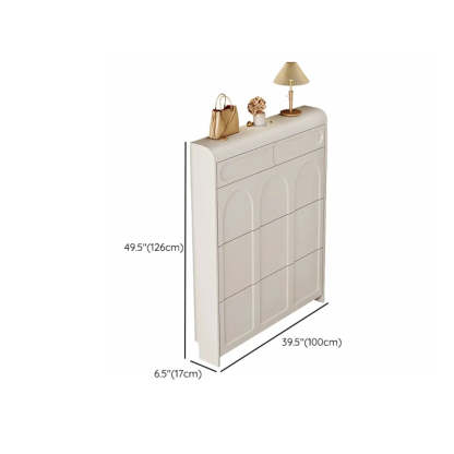 Drop-Front Wall-Mounted White Shoe Storage