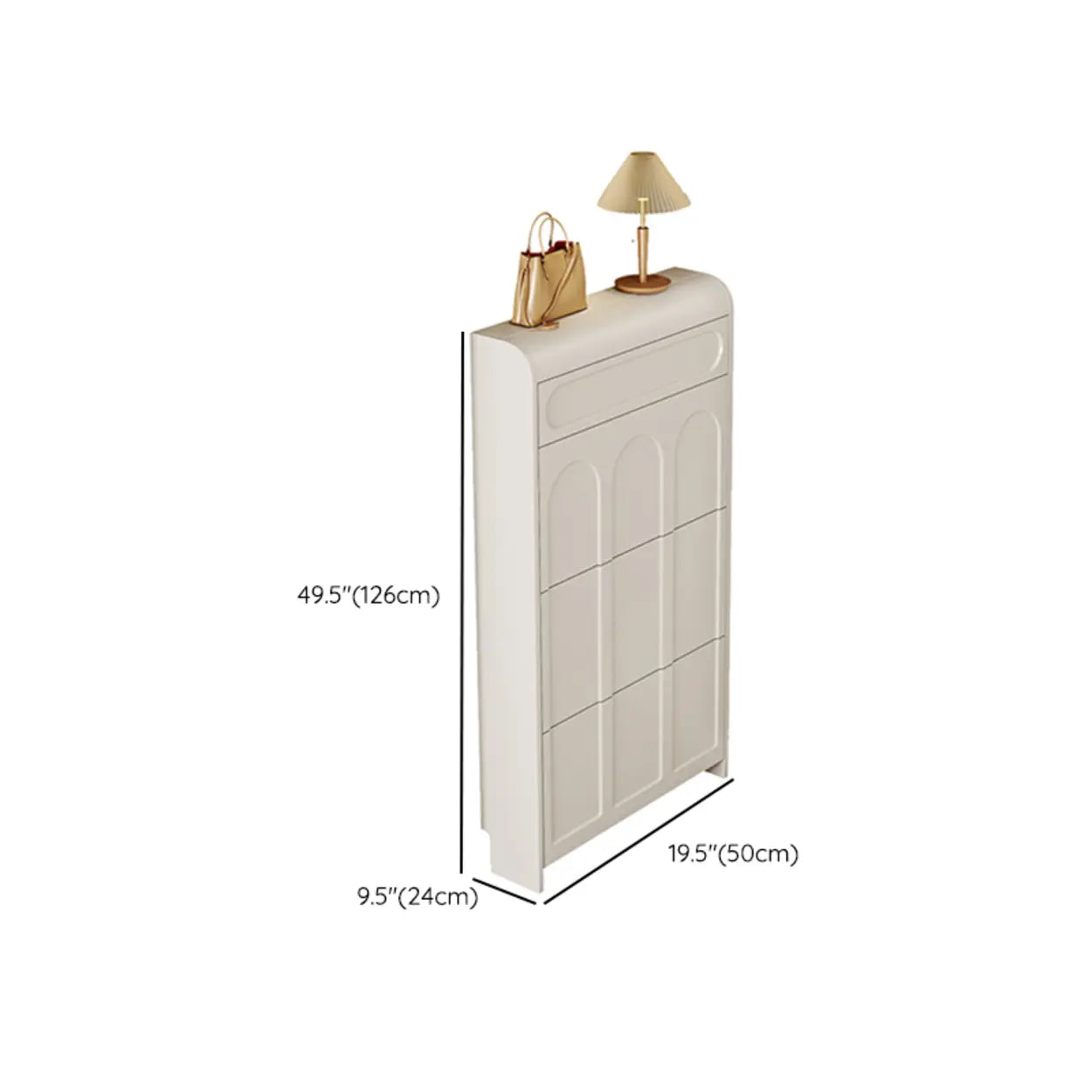 Drop-Front Wall-Mounted White Shoe Storage