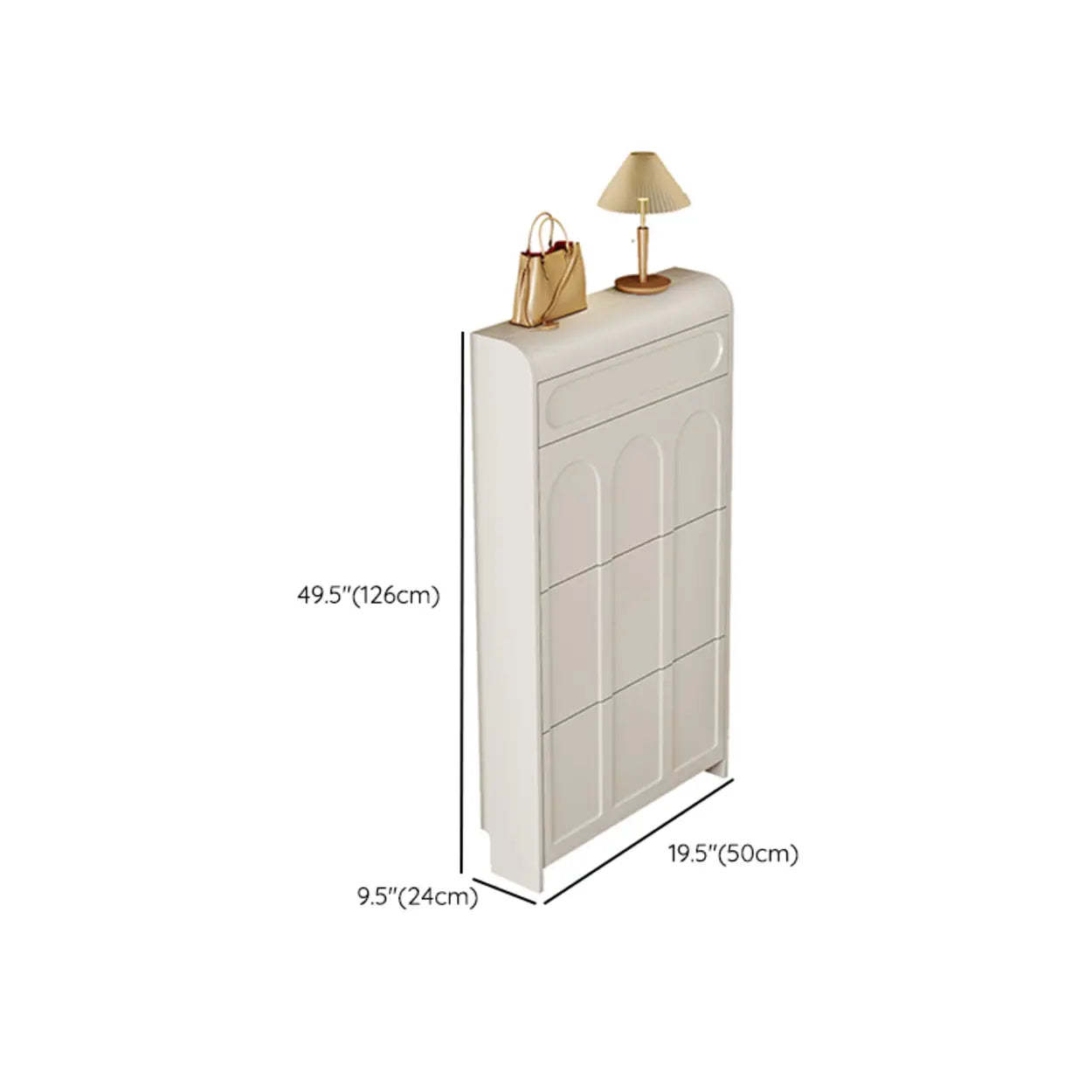 Drop-Front Wall-Mounted White Shoe Storage