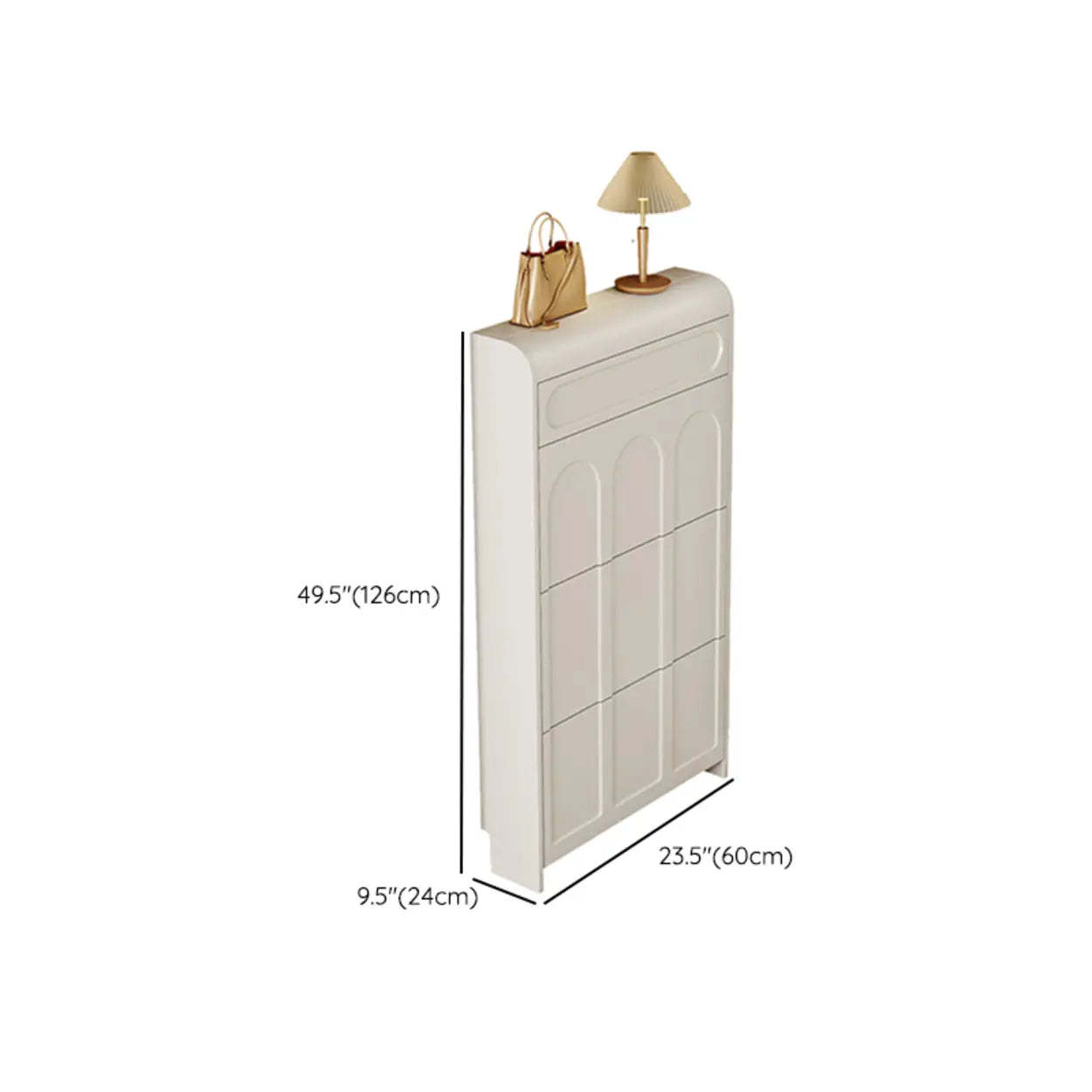Drop-Front Wall-Mounted White Shoe Storage