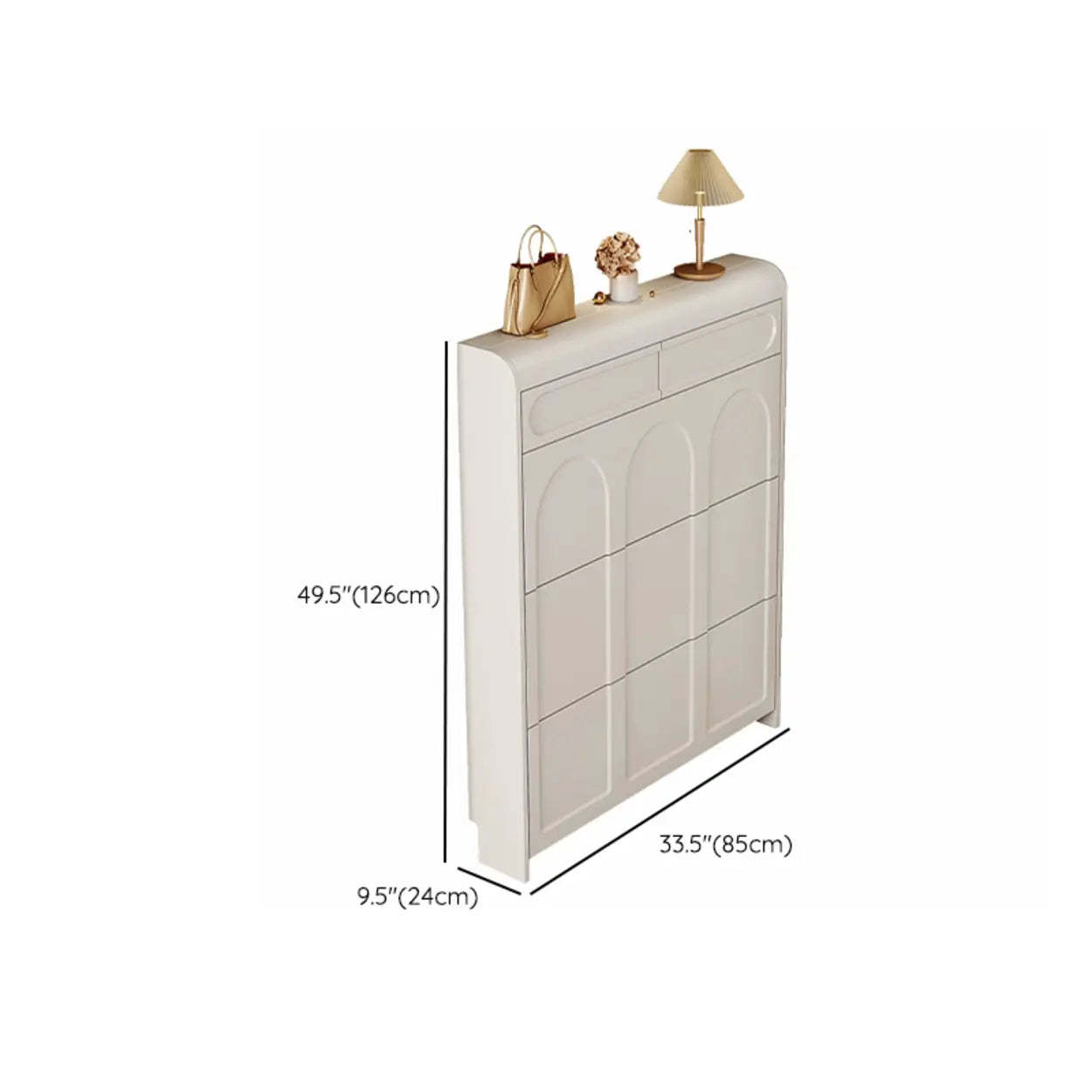 Drop-Front Wall-Mounted White Shoe Storage