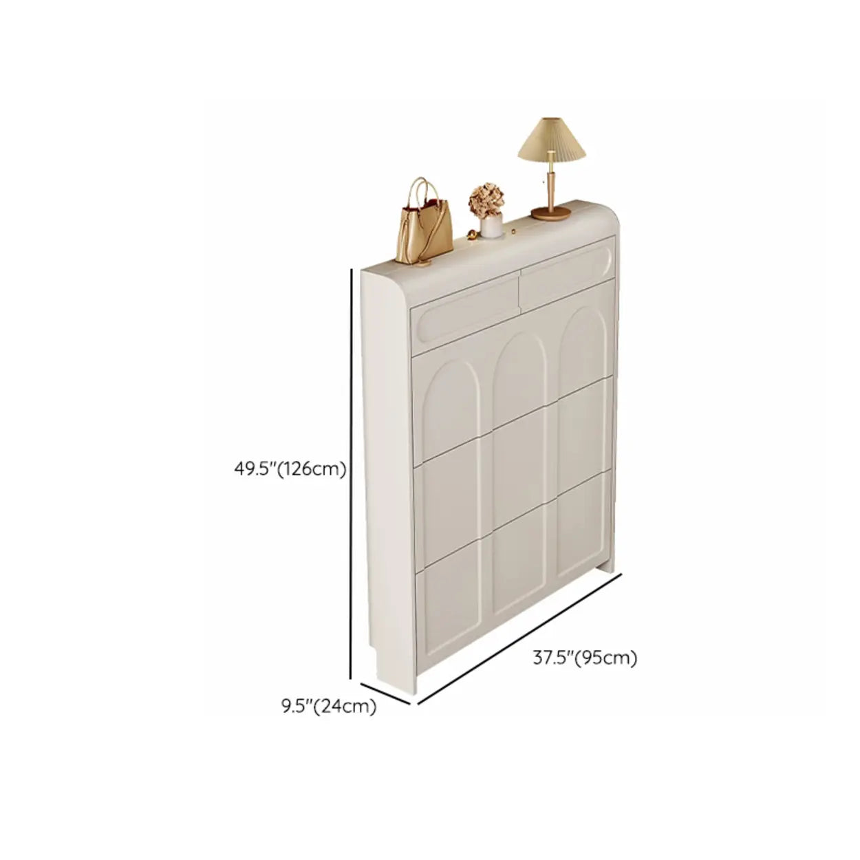 Drop-Front Wall-Mounted White Shoe Storage