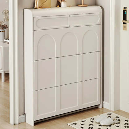 Drop-Front Wall-Mounted White Shoe Storage