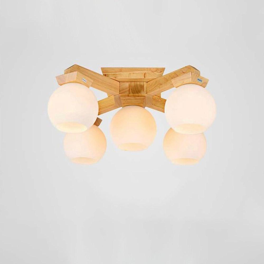 Nordic Wood LED Globe Chandelier
