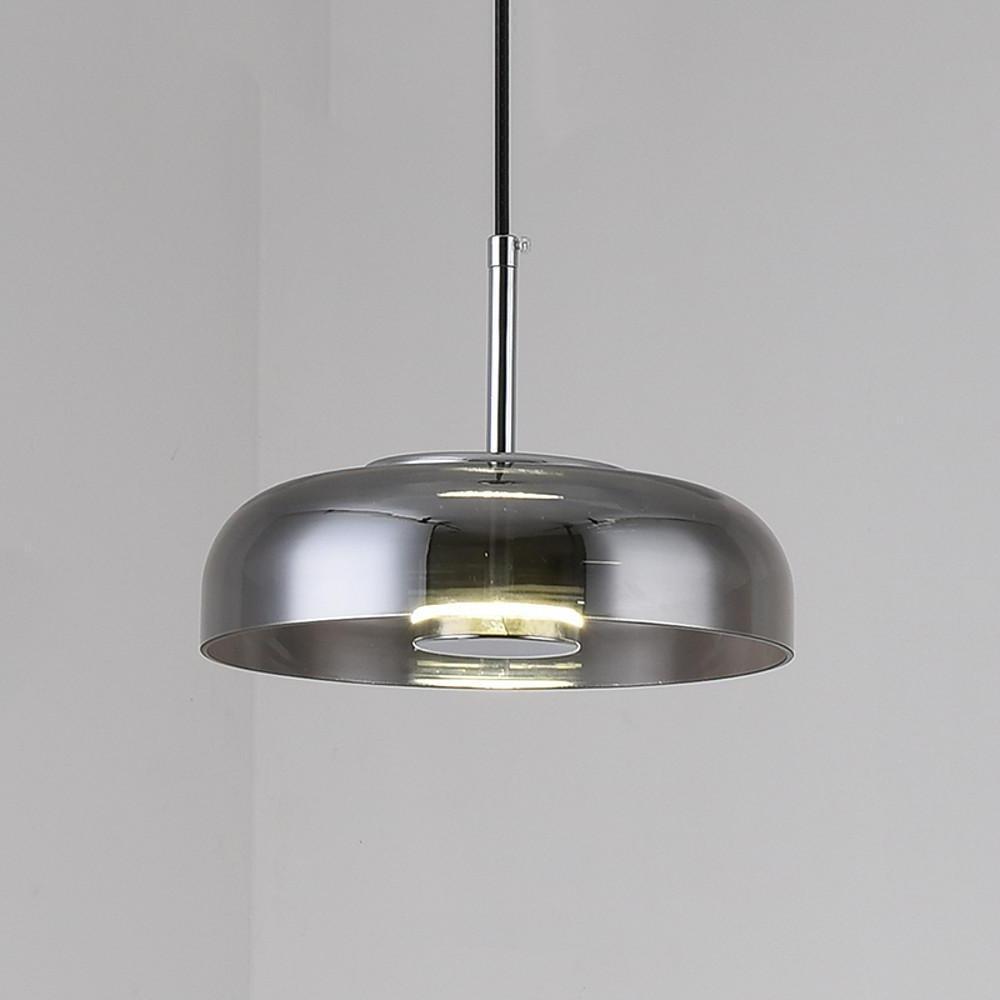 Circular Electroplated Metal Glass LED Modern Pendant Light Hanging Lamp-Lighom