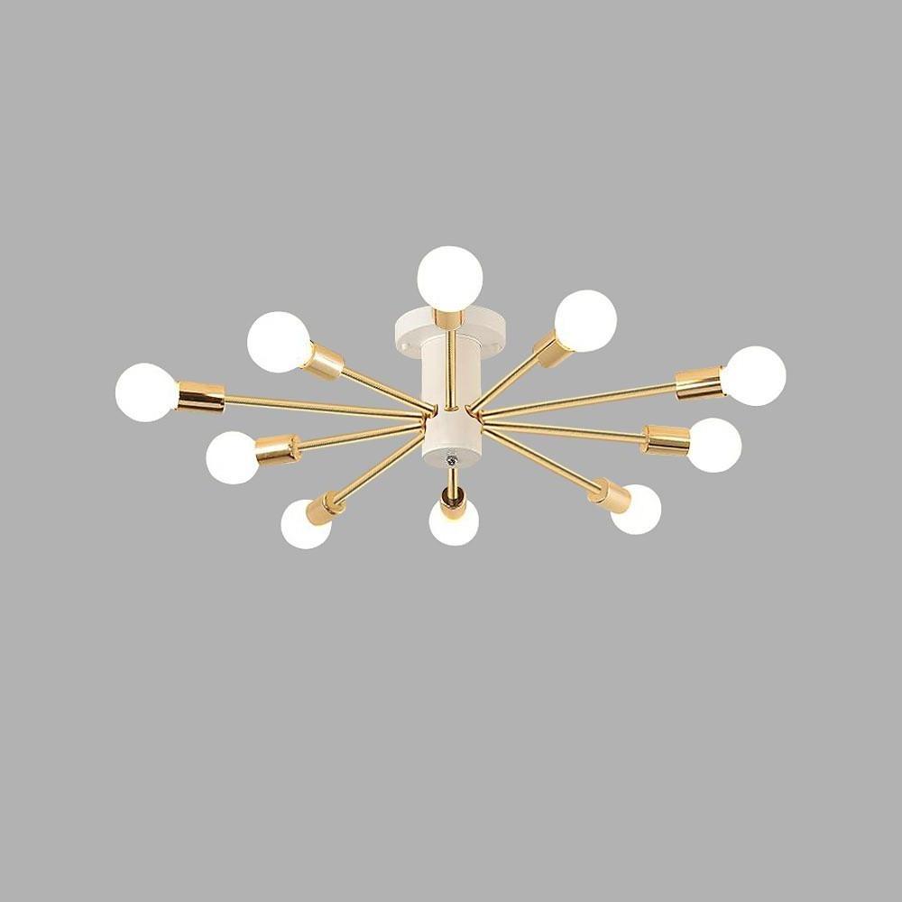 Industrial Sputnik Chandelier Geometric Gold Chandelier for Living Room-Lighom