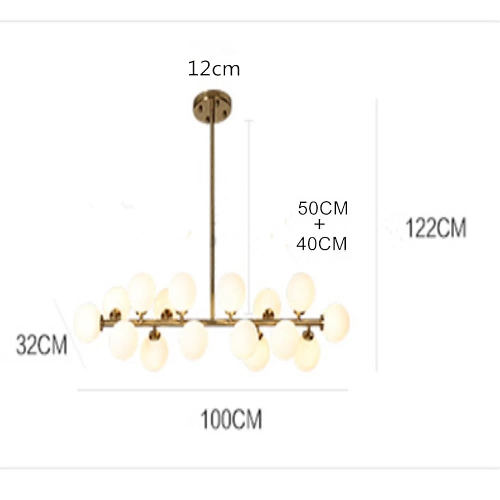 Modern Gold 16-Light Linear Iron Kitchen Island Light
