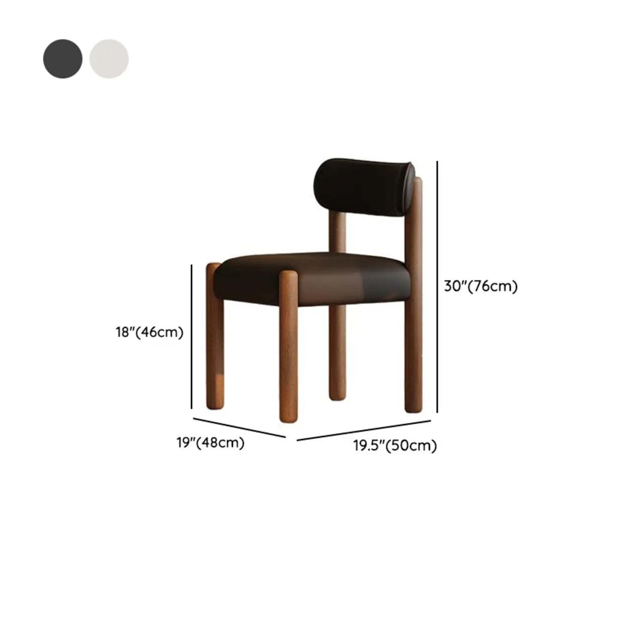 Scandinavian Curved Back Upholstered Wood Dining Chair