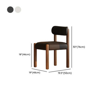 Scandinavian Curved Back Upholstered Wood Dining Chair