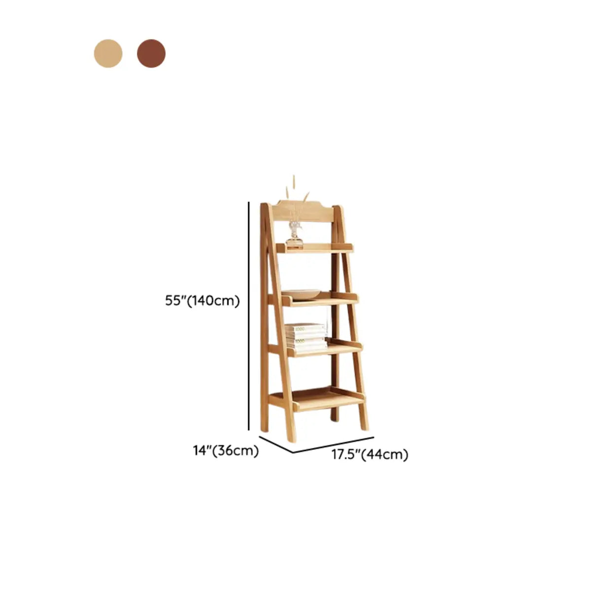 Scandinavian Minimalist Wood Ladder Bookshelf