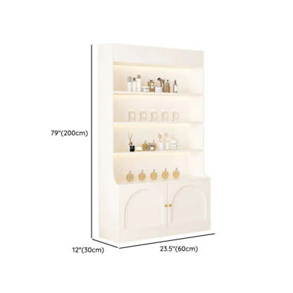 White-Gold Rectangular Faux Wood Display Cabinet
