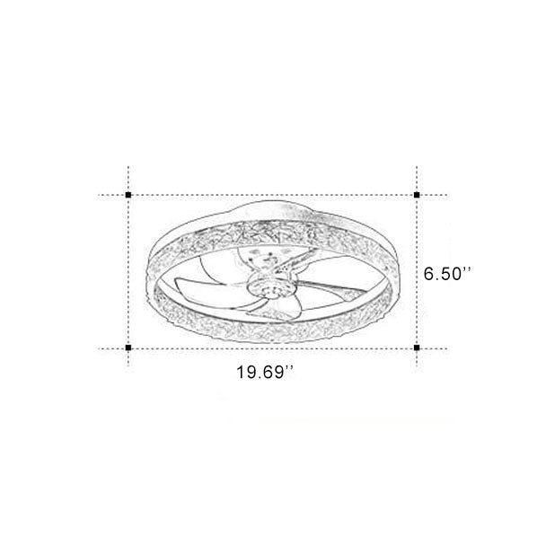 Modern Circle Ring LED Semi-Flush Ceiling Fan Light
