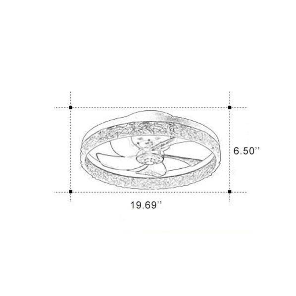 Modern Circle Ring LED Semi-Flush Ceiling Fan Light