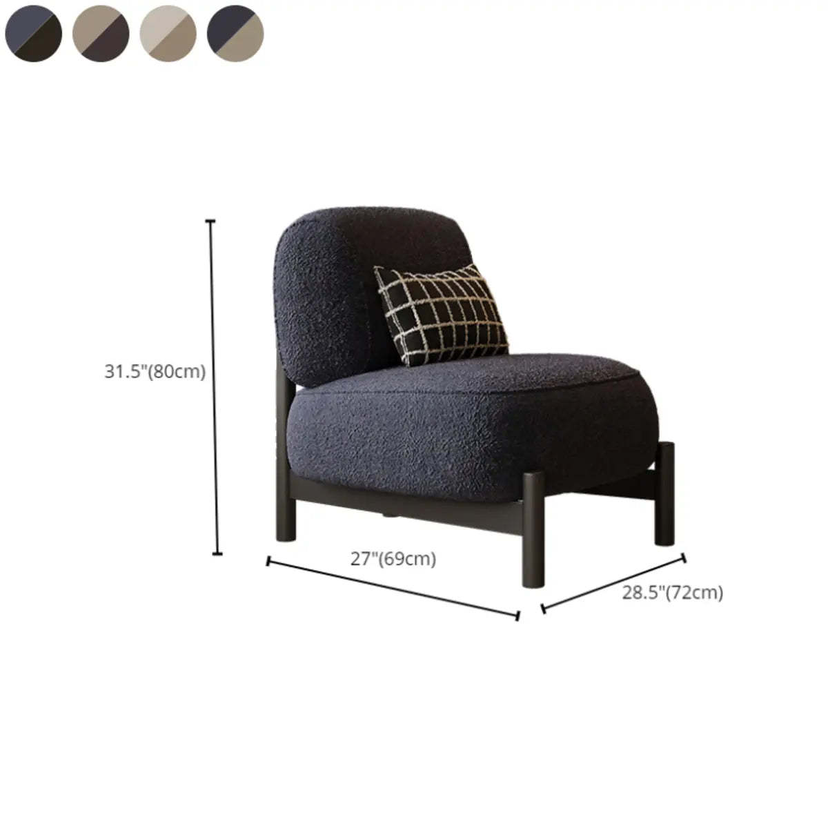 Parlor Mohair Pillow Back Four Leg Side Chair