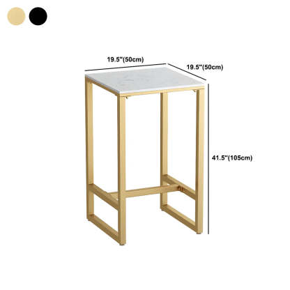 Modern Gold Square Faux Marble Bar Table — Black / Table Only