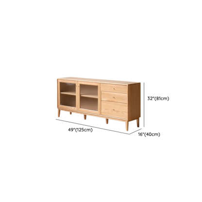 Scandinavian Natural Wood Cabinet Buffet