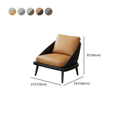 Modern Black Leather Accent Chair