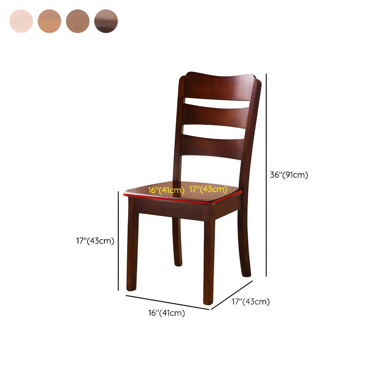 Classic Rubberwood Ladder Back Dining Chair