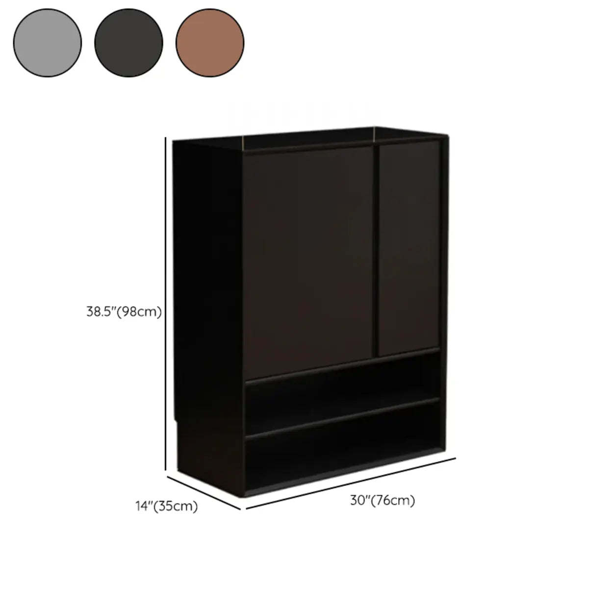 Black Wood Freestanding Shoe Rack with Shelves