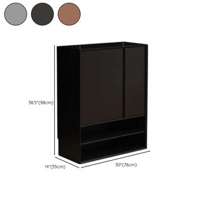 Black Wood Freestanding Shoe Rack with Shelves