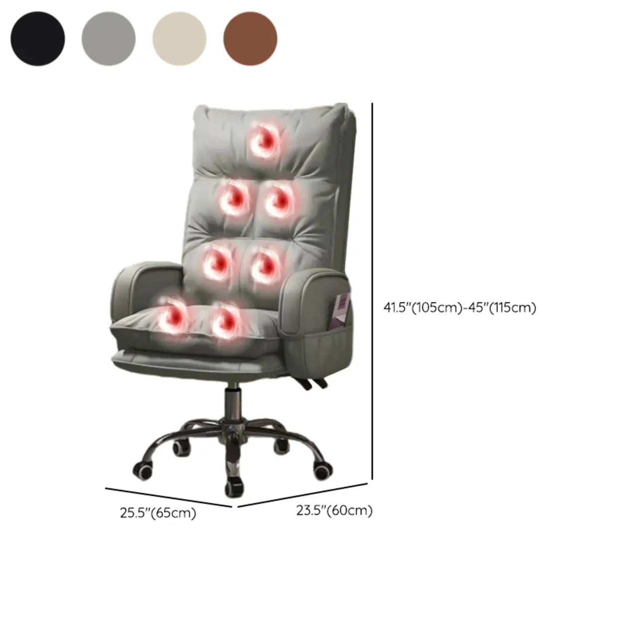Swivel Ergonomic Recliner Leather Office Chair