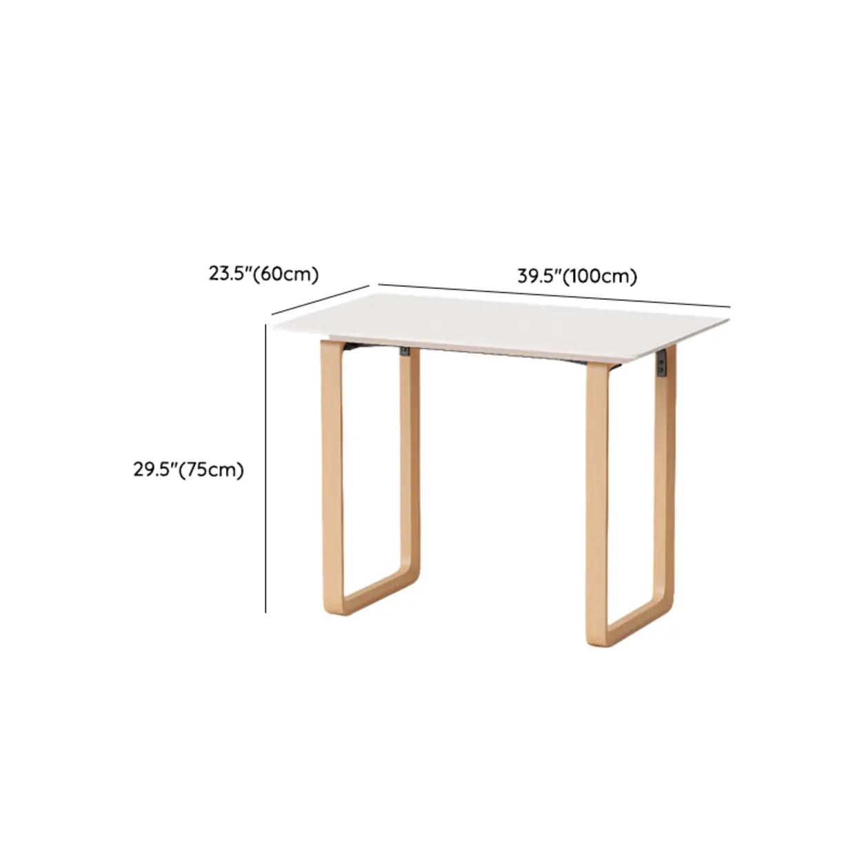Simple White Wood Rectangular Sledge Writing Desk