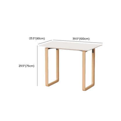 Simple White Wood Rectangular Sledge Writing Desk