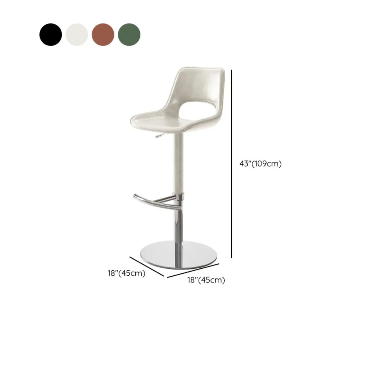 Modern Swivel Leather Low Back Bucket Bar Stool