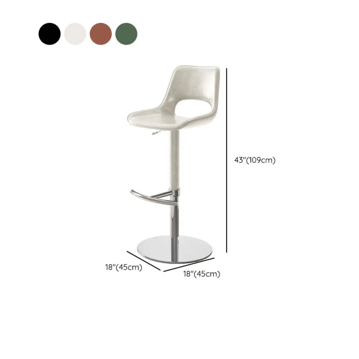Modern Swivel Leather Low Back Bucket Bar Stool