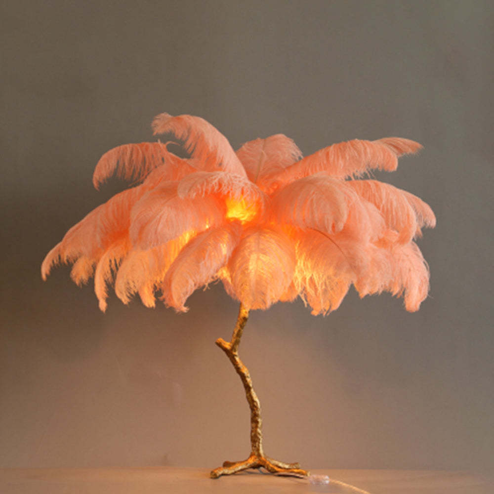 O'Moore Nordic Luxury Unique Ostrich Feather Floor Lamp/Table Lamp