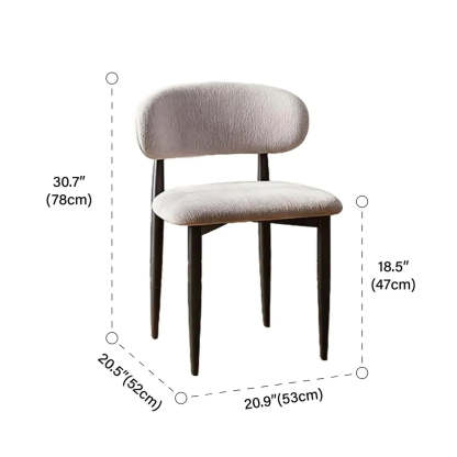 Contemporary Chenille Armless Dining Chair Set of 2