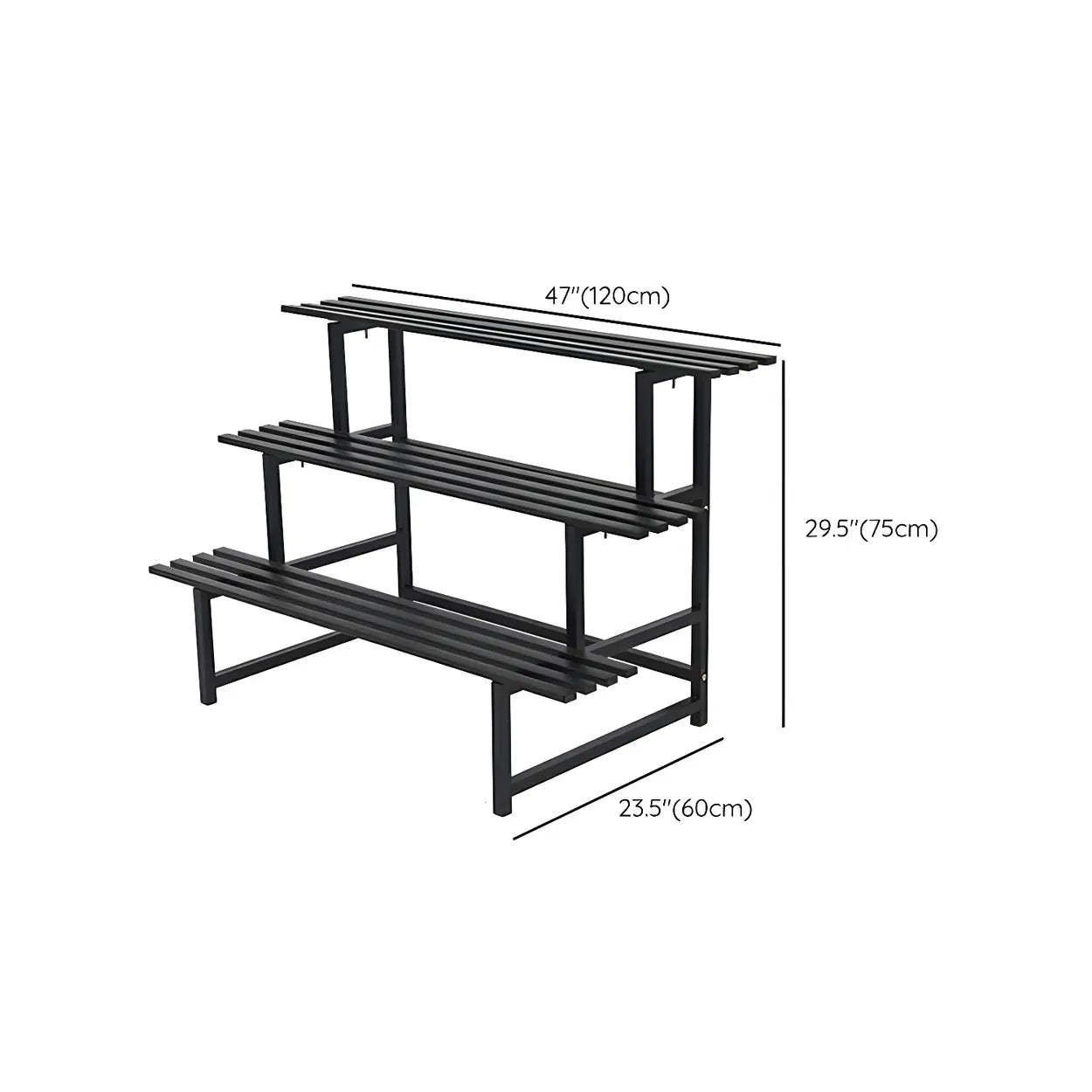 Black Metal Multi-Tier Plant Rack