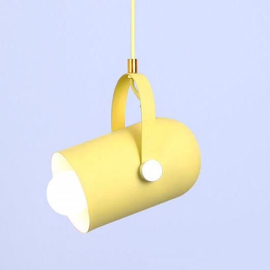 Macaron Metal Cylinder Spotlight Adjustable Pendant Light