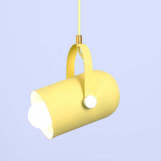 Macaron Metal Cylinder Spotlight Adjustable Pendant Light