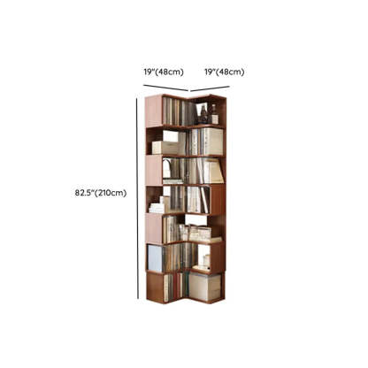 Rubberwood L-Shape Tall Corner Bookcase