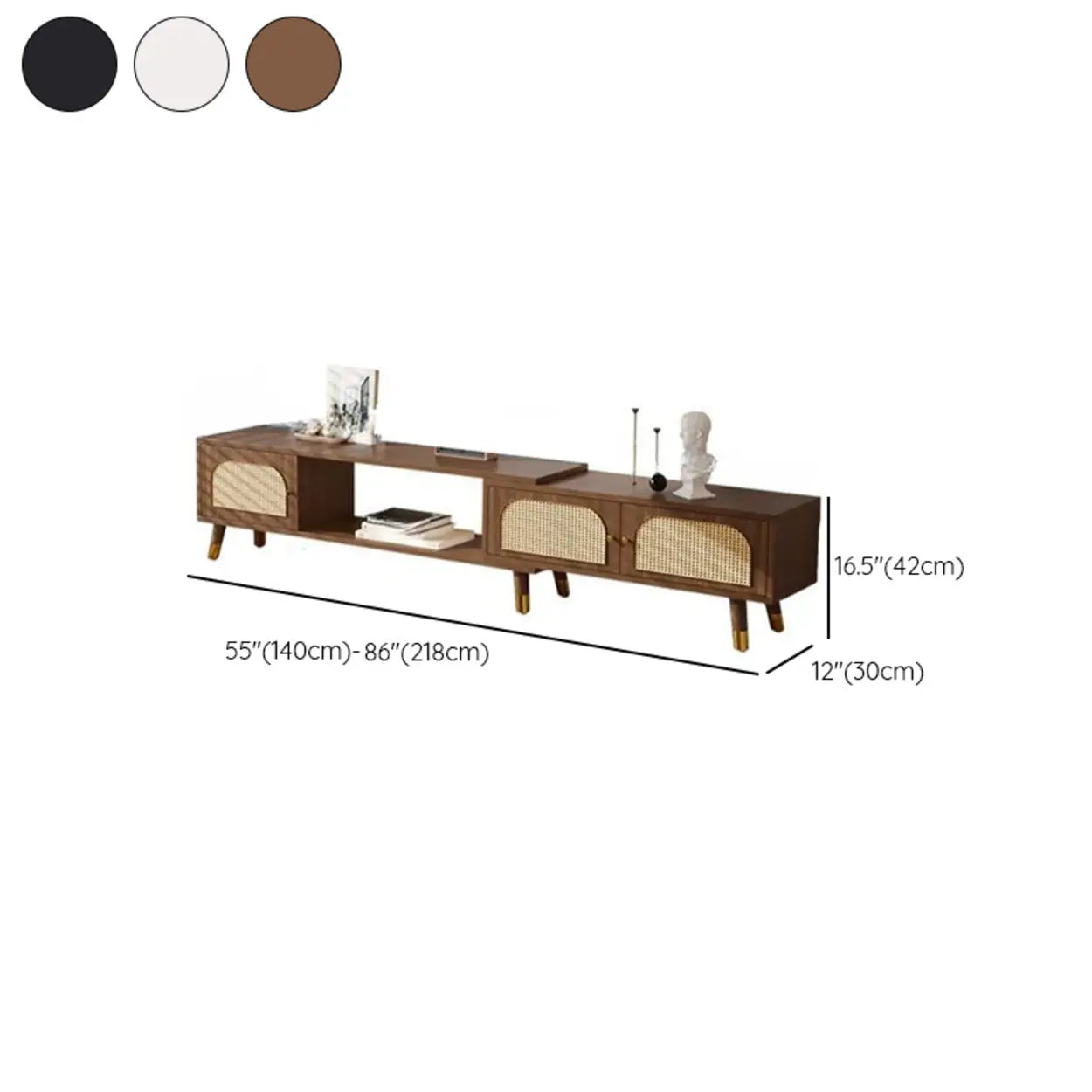 Scandinavian Black Shelf Cabinet TV Stand
