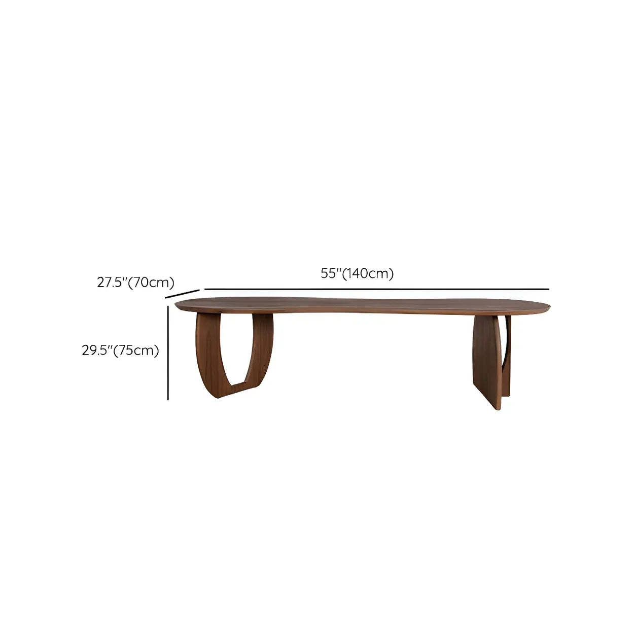 Contemporary Free-Form Brown Pine Dining Table