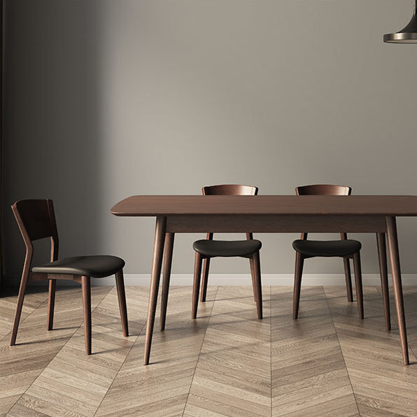 Scandinavian Microfiber Leather Solid Wood Dining Chair