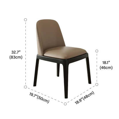 Modern Rubberwood Curved Back Dining Chair Set of 2
