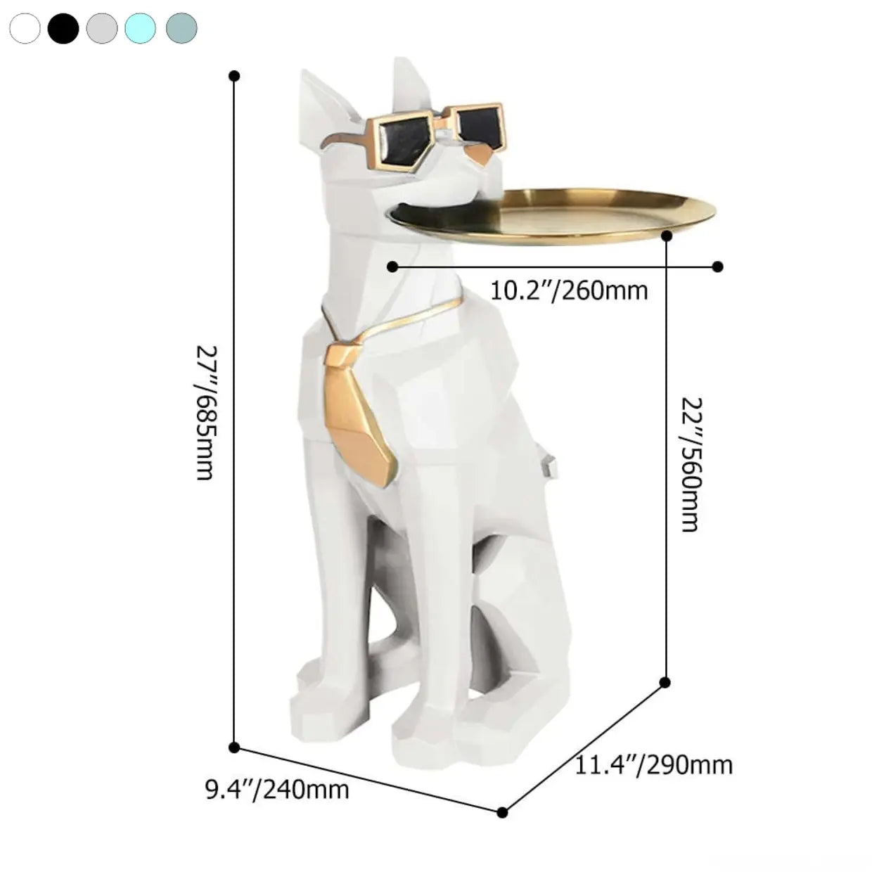 Dog-Shape Side Table with Tray
