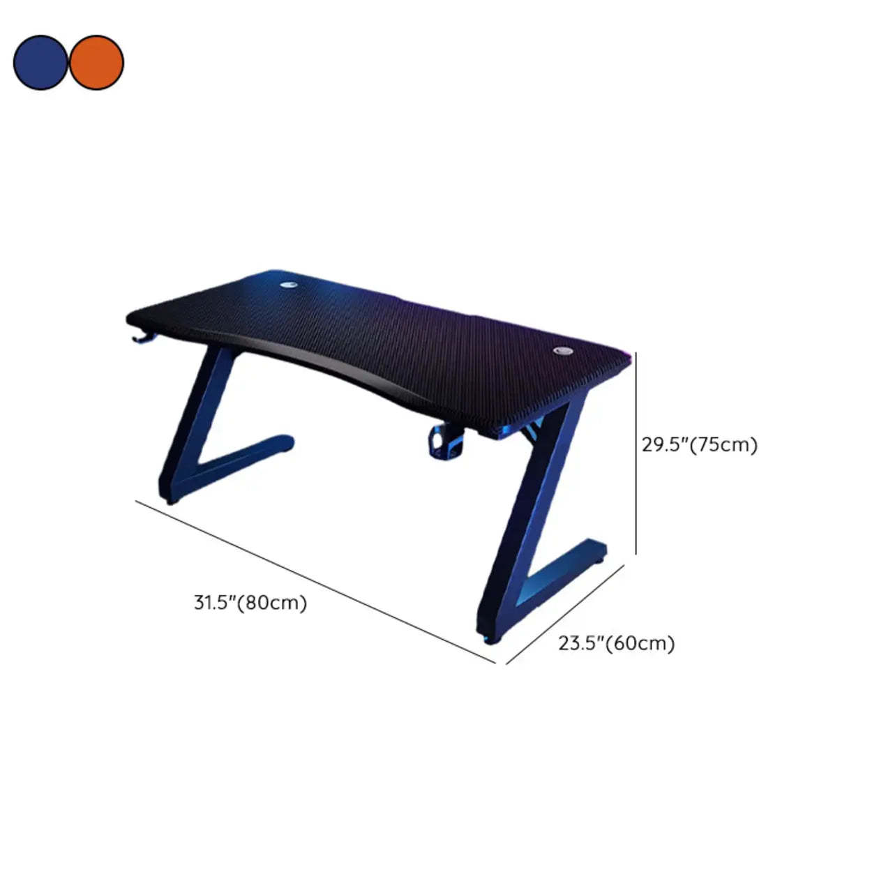 Black Wood Sled Standard Gaming Desk